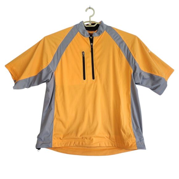 Sun Mountain Rain Flex S/S Mens Golf  WINGEDFOOT 1/4 Zip Windbreaker Size Large - Picture 1 of 10